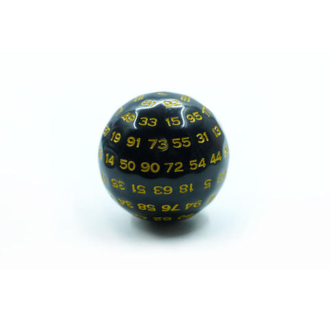 Round Black Resin 100 Sided Digital Polyhedral