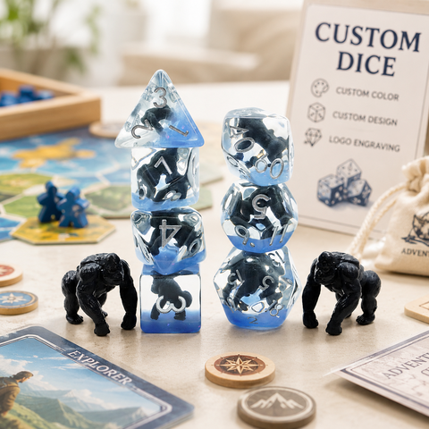 Rounded Corner Resin Dice Set Gorilla Miniature