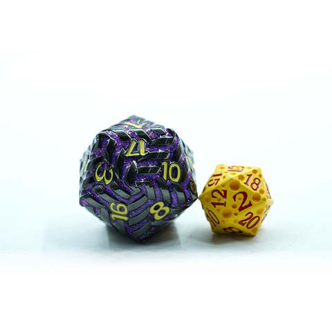 OEM Custom D20 Polyhedral 33mm Mica Stripe