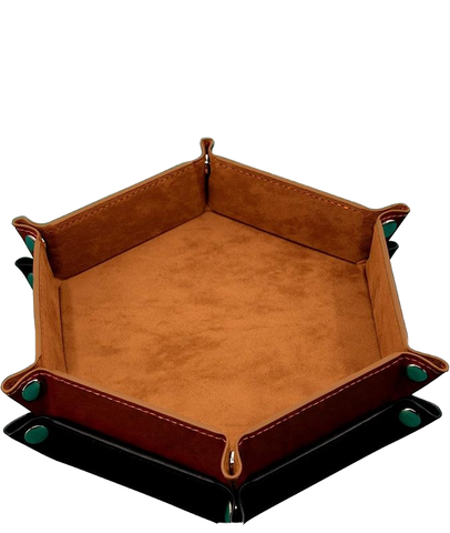 Dungeon and Dragon Leather Hexagon Dice Tray
