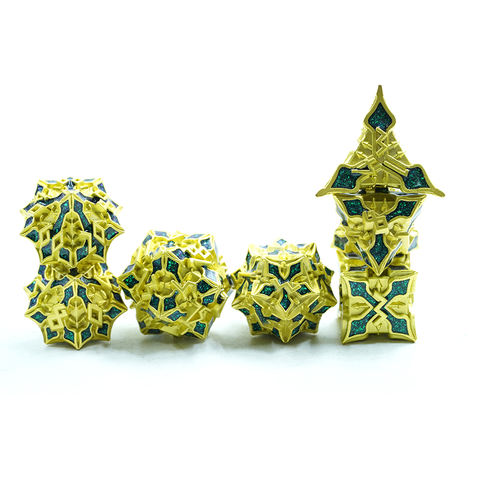 Vintage Leaf Shaped Gold Metal Green Mica