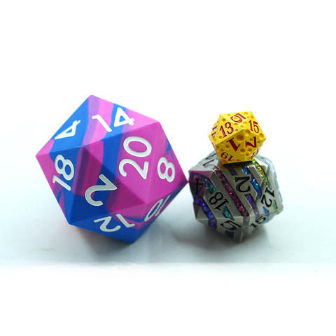 Customizable D20 Polyhedral Silicone Rubber Single Die