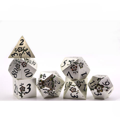 7pcs Metal D20 Dice Set for Dungeons
