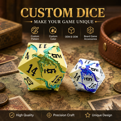 Wholesale Custom Metal D20 Dice Set Zinc